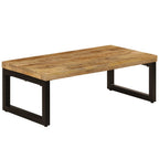 Salontafel 100x50x35 cm massief mangohout en staal