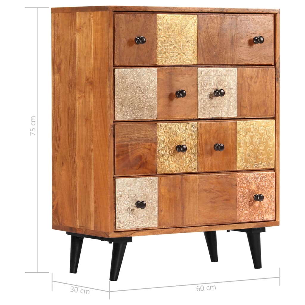 Ladekast 60x30x75 cm massief acaciahout