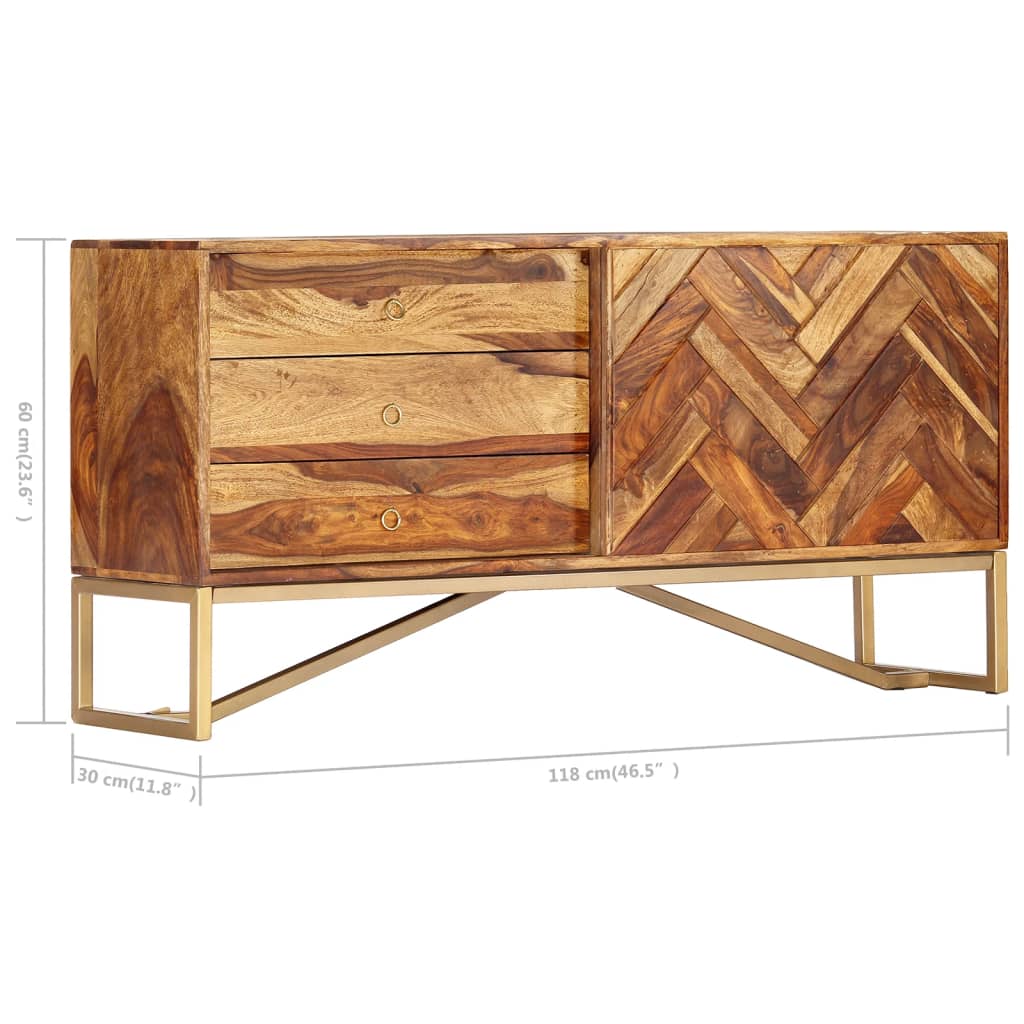 Dressoir 118x30x60 cm massief acaciahout
