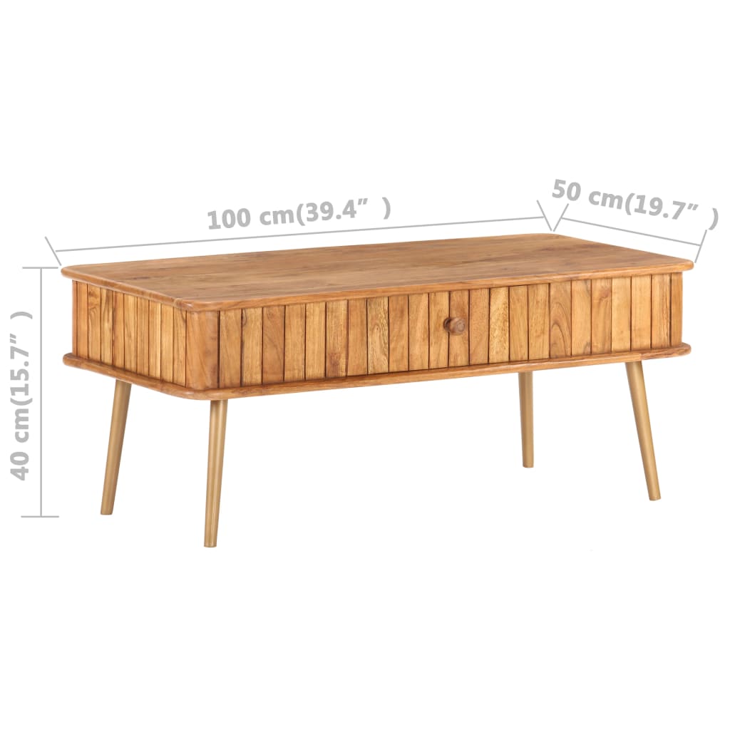 Salontafel 100x50x40 cm massief acaciahout