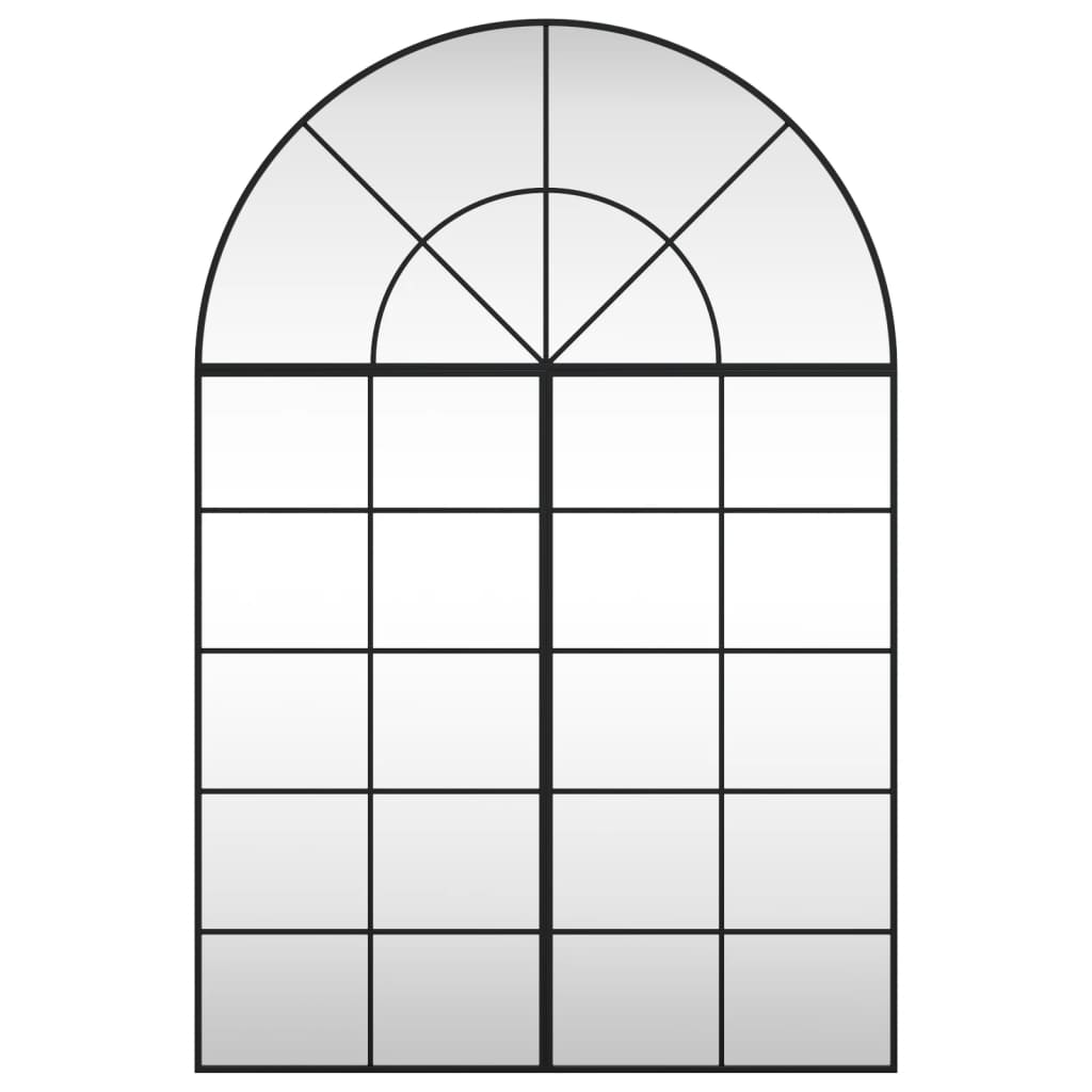 Wandspiegel boog 100x150 cm ijzer zwart