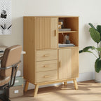 Hoge kast OLDEN 85x43x125 cm massief grenenhout bruin