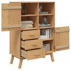 Hoge kast OLDEN 85x43x125 cm massief grenenhout bruin