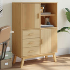 Hoge kast OLDEN 85x43x125 cm massief grenenhout bruin