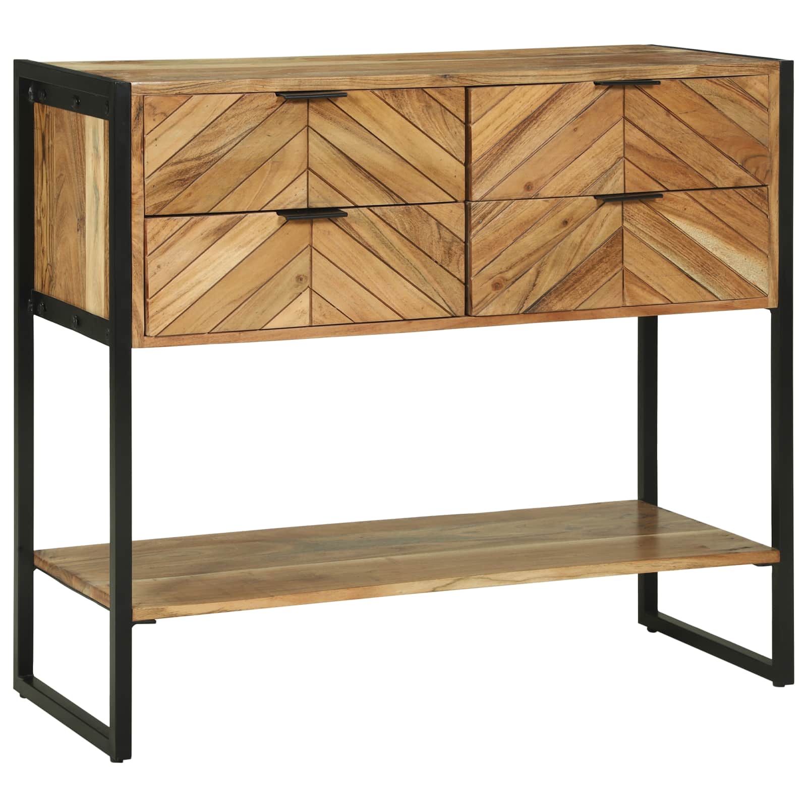 Wandtafel met lade Bruin 90 x 35 x 80 cm Massief Acaciahout