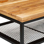 Salontafel Bruin en zwart 110 x 55 x 35 cm Massief Mango Hout