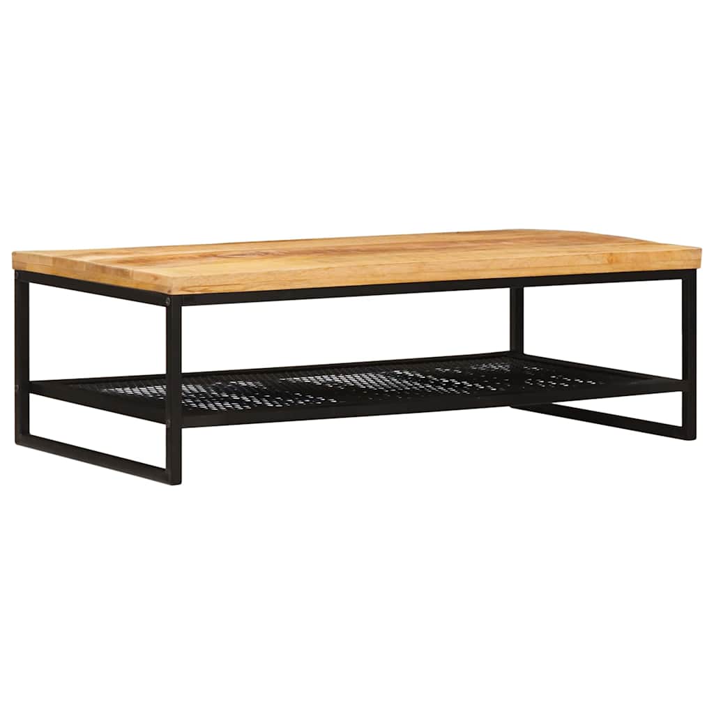 Salontafel Bruin en zwart 110 x 55 x 35 cm Massief Mango Hout