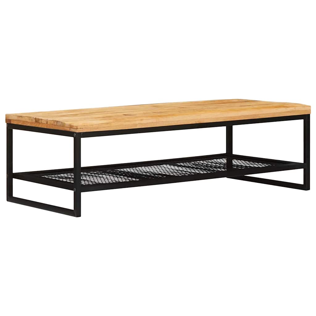 Salontafel Bruin en zwart 110 x 55 x 35 cm Massief Mango Hout