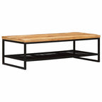 Salontafel Bruin en zwart 110 x 55 x 35 cm Massief Mango Hout