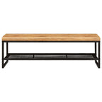 Salontafel Bruin en zwart 110 x 55 x 35 cm Massief Mango Hout