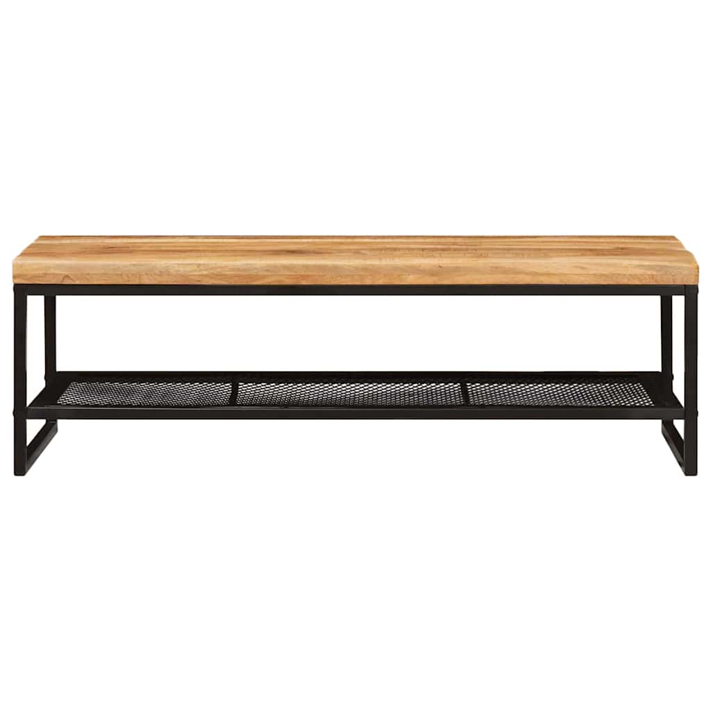 Salontafel Bruin en zwart 110 x 55 x 35 cm Massief Mango Hout