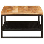 Salontafel Bruin en zwart 110 x 55 x 35 cm Massief Mango Hout