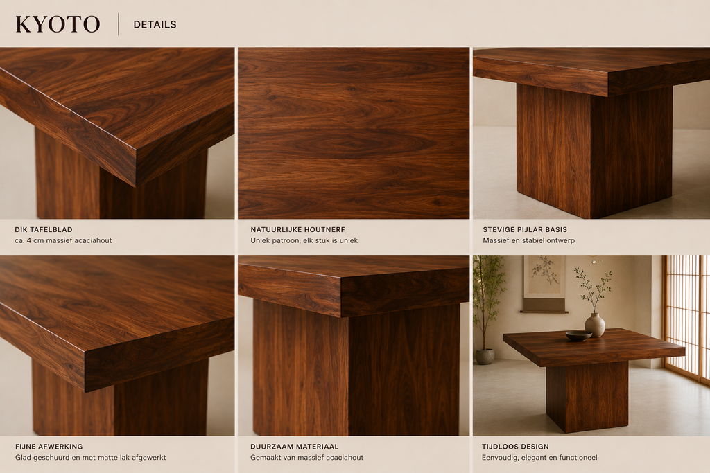 Kyoto Eettafel | Massief Acaciahout