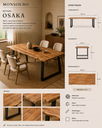 Osaka Eettafel | Massief Acaciahout