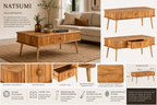 Natsumi Salontafel | Acaciahout & Messingkleurig IJzer