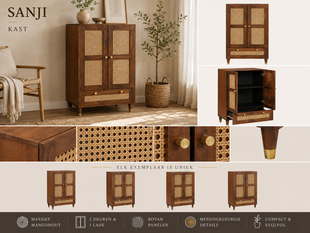 Sanji Hoge Kast | Mangohout & Rotan