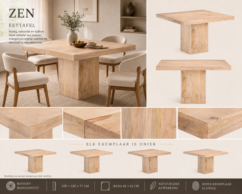 Zen Eettafel | Massief Mangohout
