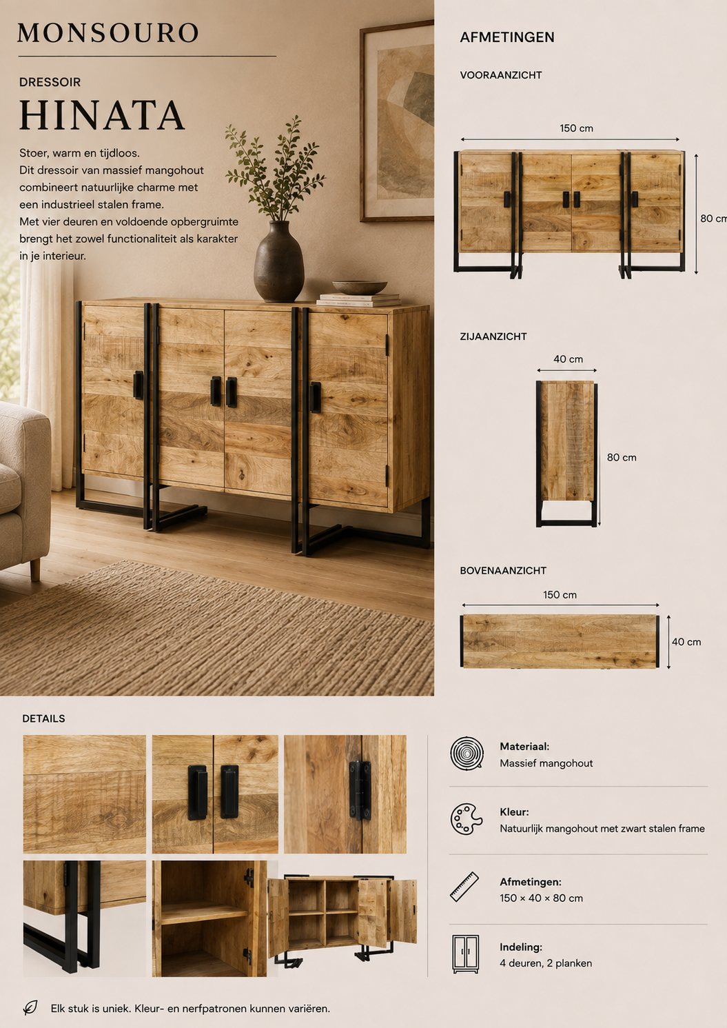 Hinata Dressoir | Massief Mangohout