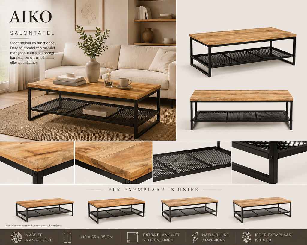 Aiko Salontafel | Massief Mangohout