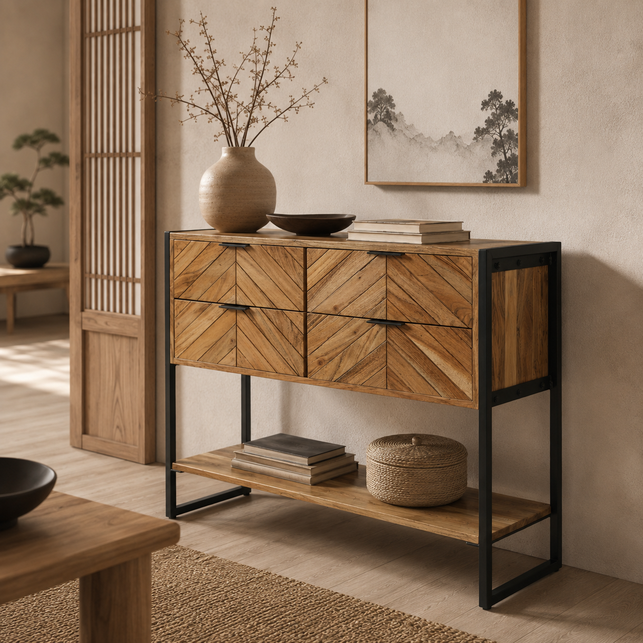 Kenji Consoletafel | Massief Acaciahout